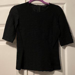 Rag & Bone Black Stretchy Knit Sleeve Shirt - Size Medium